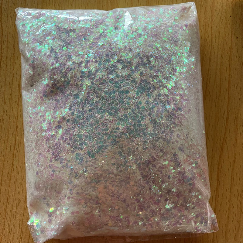 500g Colorful 12 Colors White Pink Purple Sequins Crafts Nail Art Bulk Mixed Size Nail Glitter  Eyeshadow Shimmer Pigment Body