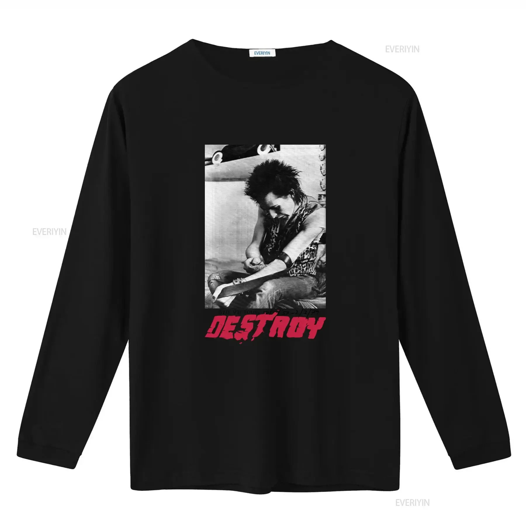 Vintage 80s Punk Rock Sid Vicious Destroy Sex Pistols T Shirt vintage Washed designer clothes Comfortable Stretched Breathable