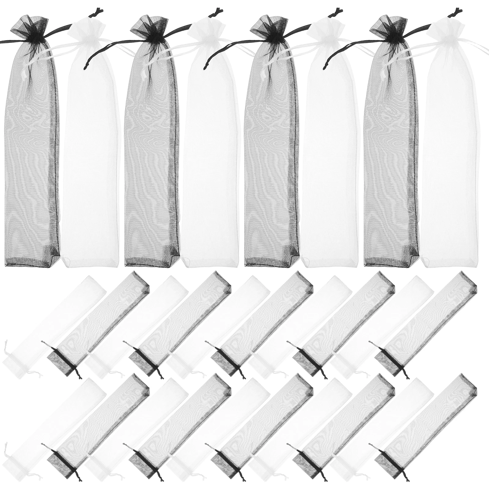 

100 Pcs Mesh Fan Packaging Bag Organza Holder Gift Cloth Pouches Drawstring Bags Storage Bag Hand Fan Portable Elegant Design