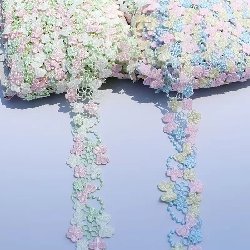

10 ярдов шириной 4,5 см, блестящие синие, розовые, зеленые полые цветы, Venise Diy, венецианские кружевные аксессуары для одежды различных предметов одежды, бюстгальтер, юбка