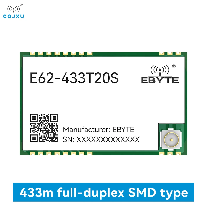 Full Duplex Module 433MHz 20dBm 1000M Distance COJXU E62-433T20S UART Automatic Frequency Hopping SMD Module IPEX/Stamp Hole