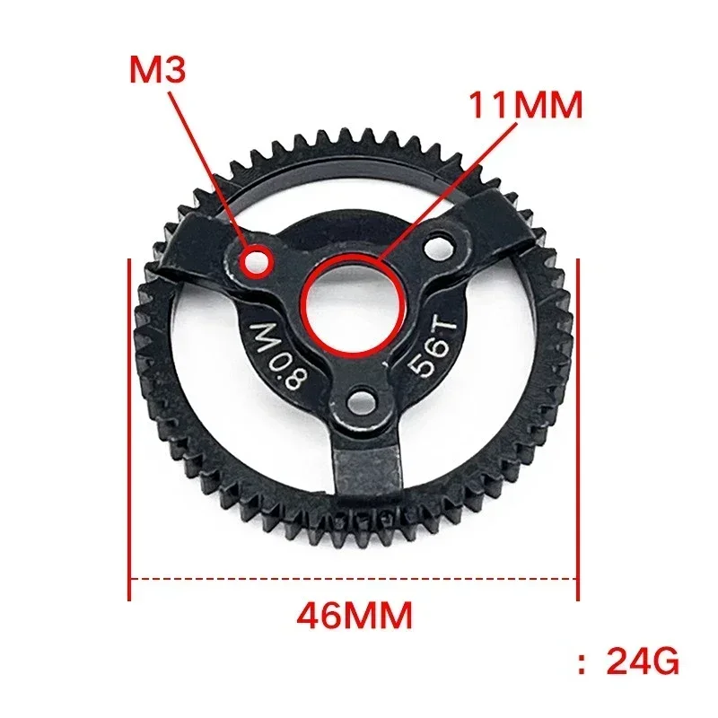 Harden Steel Spur Main Gear 50T 52T 53T 54T 32Pitch 0.8M 6842 6843 3956 for RC Car 1/10 TRX Slash Stampede Rustler 4x4 VXL