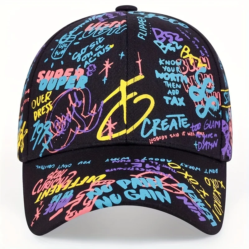 Fashion Graffiti Printing Baseball Cap Outdoor Cotton Casquatte Hat Men Women Summer Sun Hats Adjustable Hip Hop Caps Gorras