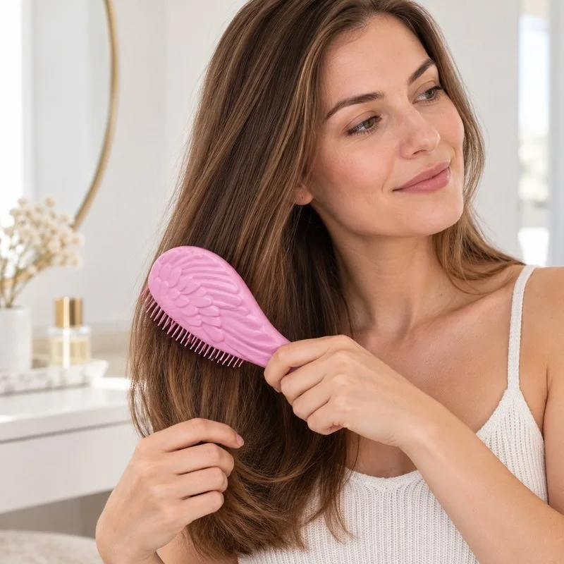 Angel Wing Detangling Hair Brush Antistatic Scalp Massage Comb No Tangle Wet Dry Hairbrush Portable Styling Brush for Women Kids