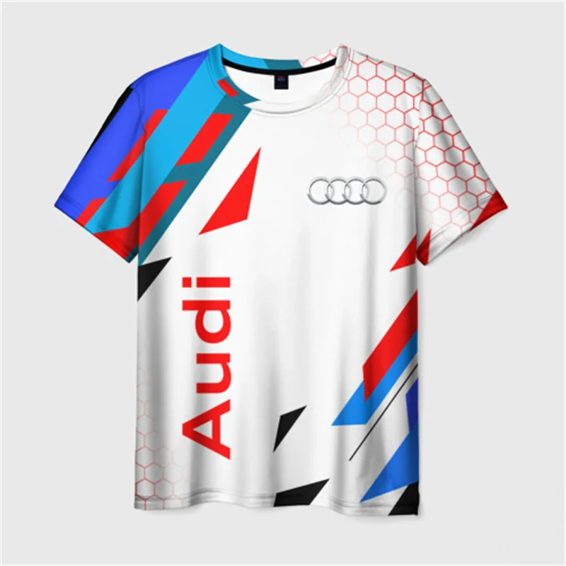 New Audi Racing T-shirt Audi RS Logo 3D Printed Men's T-shirt Oversized Fashion Short Sleeve Outdoor Sports Quick-drying T-shirt image 3