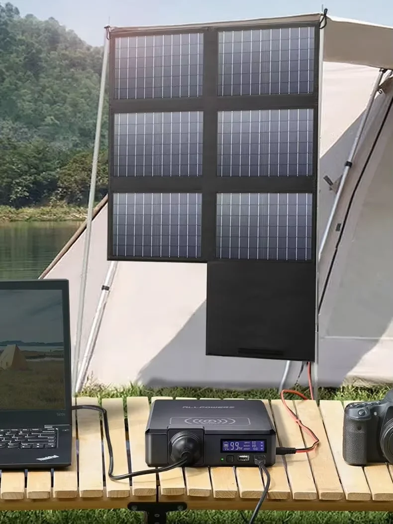 ALLPOWERS SP026 panneau solaire 18V 60W chargeur solaire pliable avec sortie USB USB-C DC pour Powerstation Camping ordinateur portable téléphone équitation