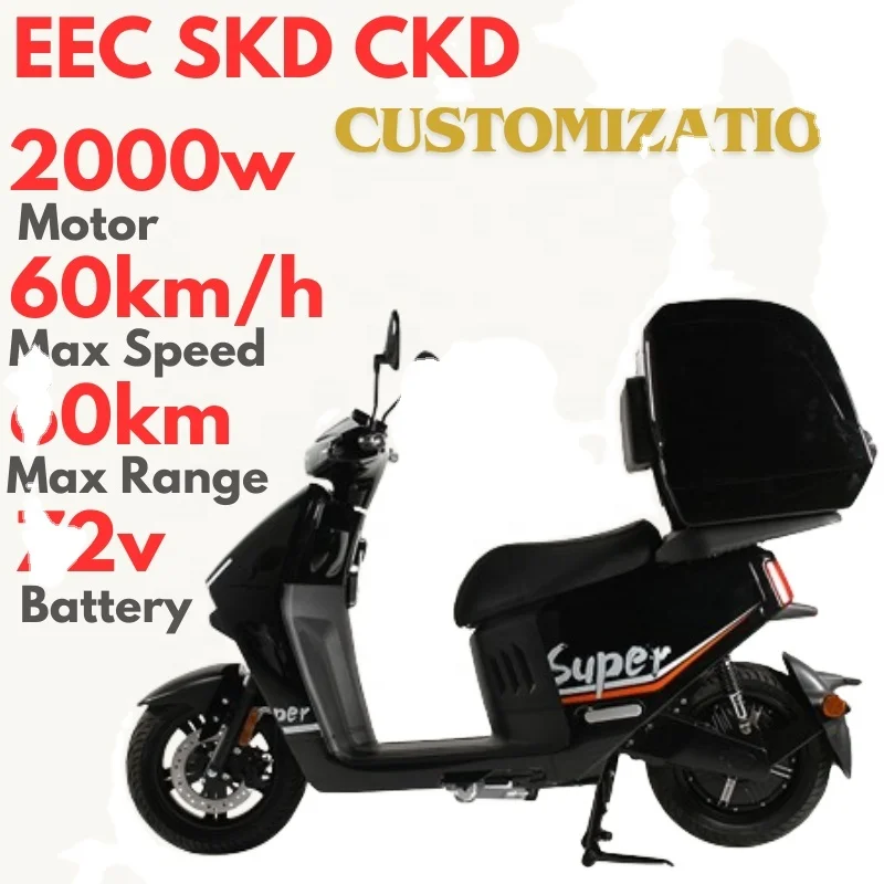 2000w Powerful Cheap Electric Motorcycle Food Delivery Scooter LED 60 Electronic Scooter Tromox Mino Electric Motorcycle 65km/h