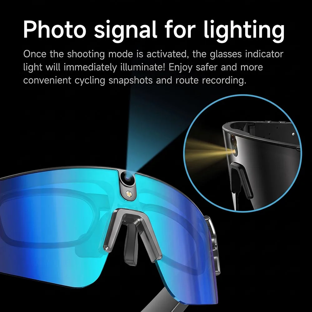 AI Smart Glasses HD Anti-Shake Camera Real-Time Translation BT Call Music Voice Assistant Myopia Lens Compatible