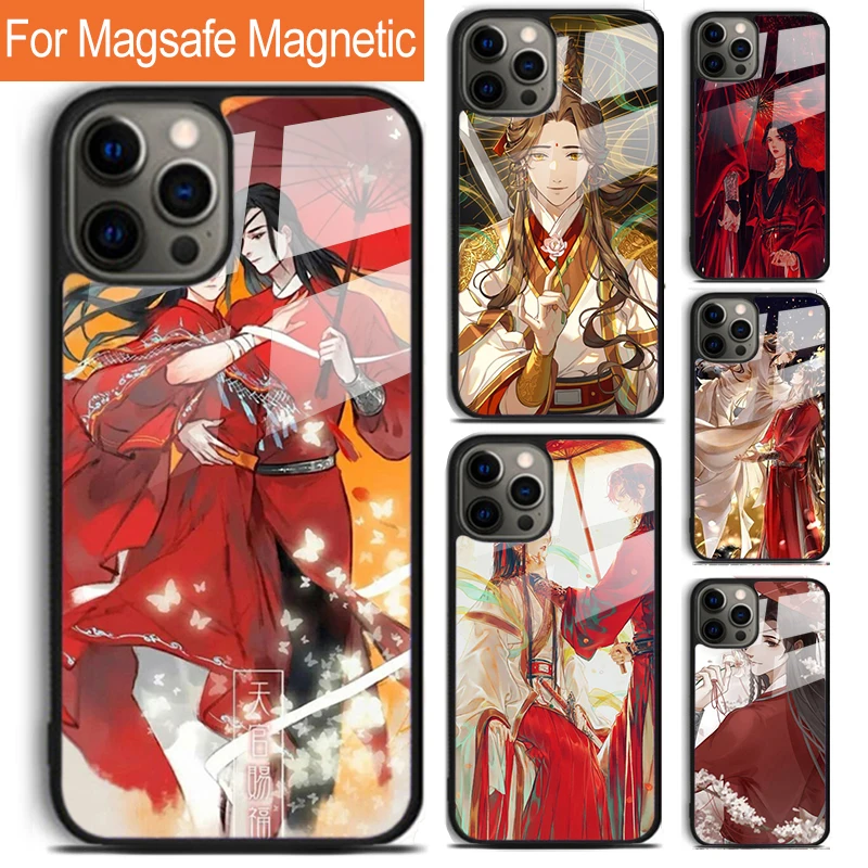 

Чехол для телефона Tian Guan Ci Fu в китайском стиле для iPhone 17 Air 16 15 14 12 Pro Max Plus Magsafe с магнитной беспроводной зарядкой