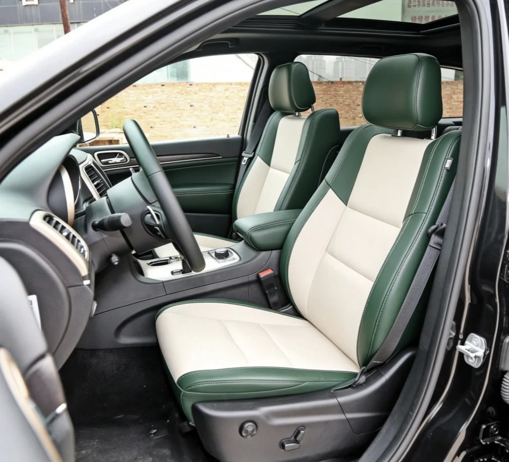 Für Jeep Grand Cherokee WK2 Maßgefertigte Autositzbezüge Luxuriöses Nappaleder 100% Passgenau Innenraumzubehör 360 ° Vollständige Abdeckung – Detail 5