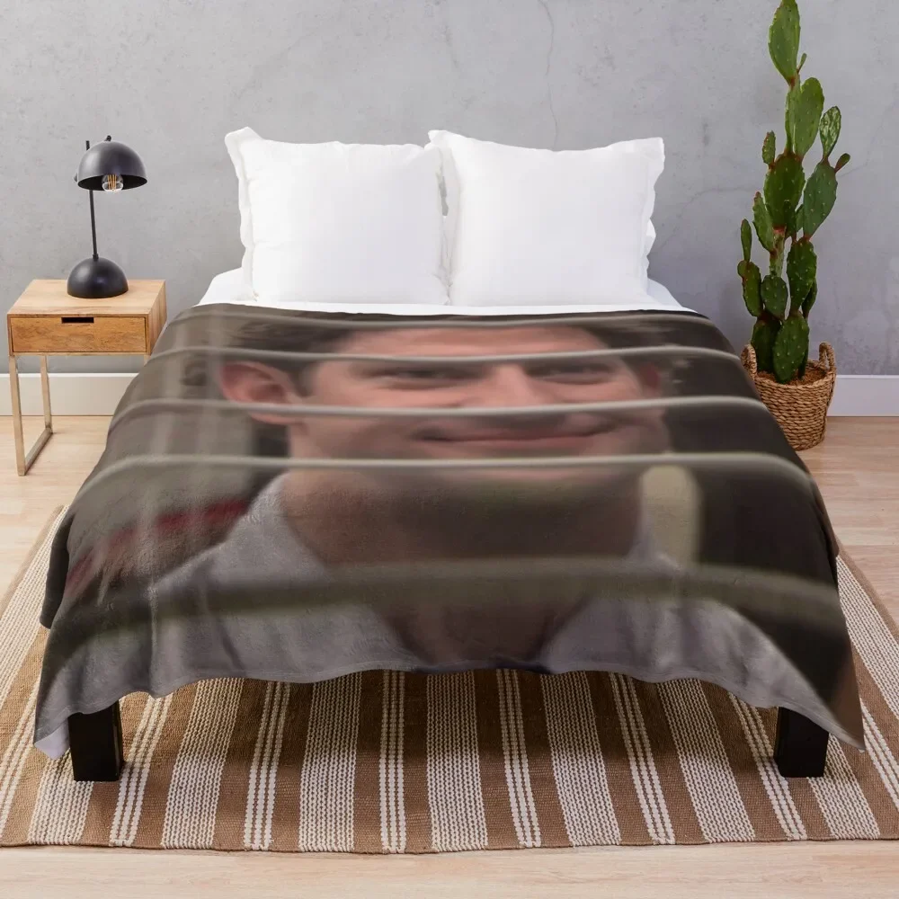 Jim Halpert Looking Through the window - The Office Throw Blanket Soft Big valentine gift ideas Baby Blankets