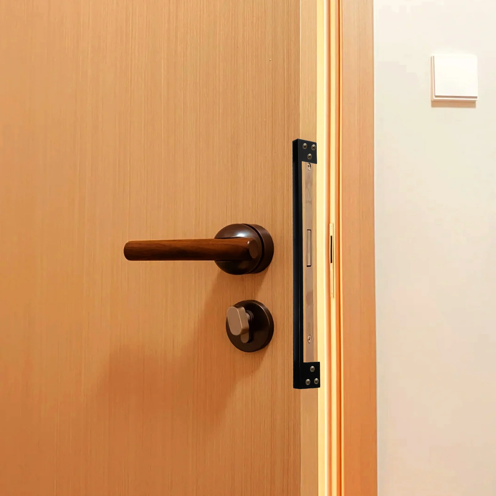 

Door Latch Guard Stainless Steel Durable Protection Outswing Latch Protector Plate Home Security Outswing Door Security