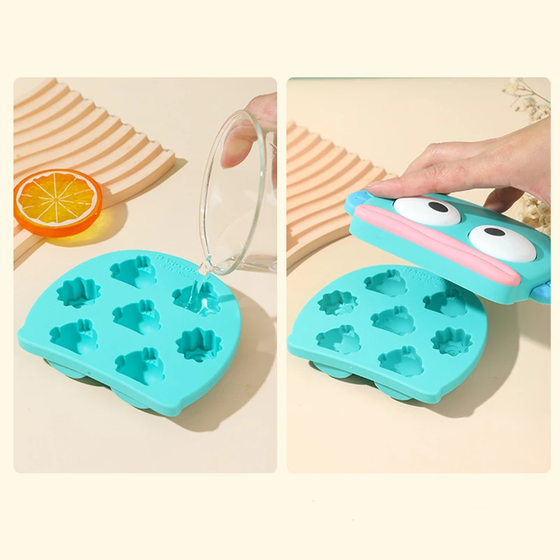 Cute Cartoon Kitty Hangyodon Modeling Food Grade Silicone for Household Use Ice Tray Refrigerator Household Ice Storage Box