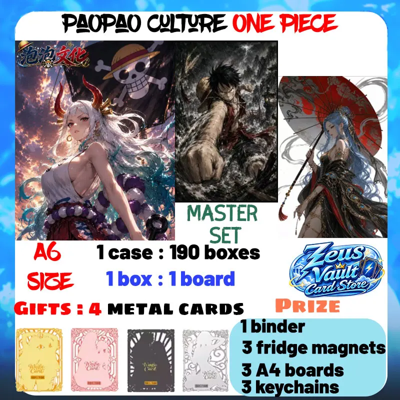 Wholesale 2026 Newest PaoPao Culture One Piece A6 Boards Collection Cards Nami Boa Character Children's Toys Birthday Gifts