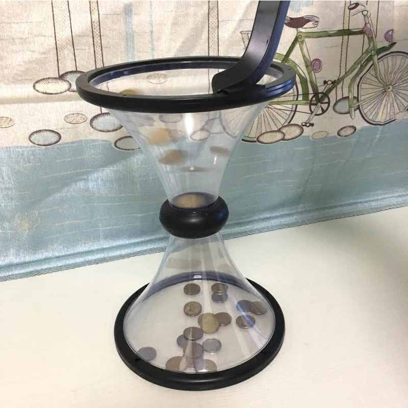 Fun Pressure Relieving Vortex Coin Piggy Bank Watch Money Defy Gravity Circling Around For Adults Kids Money Piggy Bank