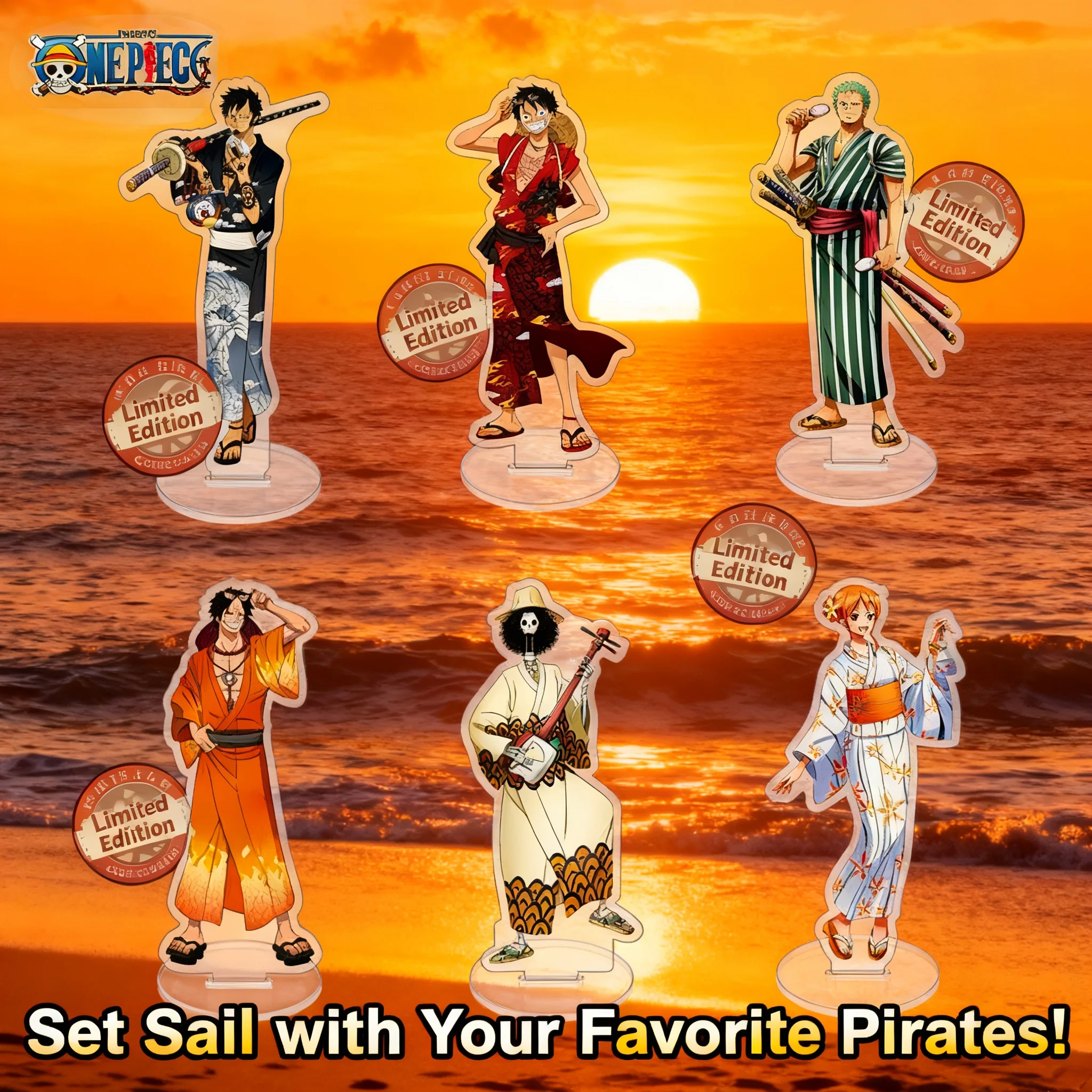 

Anime Acrylic Stand Figure One Piece Monkey D Luffy Roronoa Zoro Large Acrylic Standee Merchandise Collectible Gift for Fans