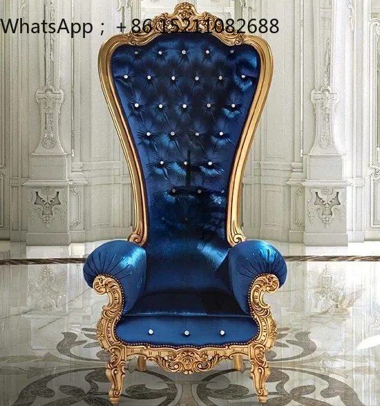 SCY carved solid wood high back single sofa chair hotel clubhouse light luxury high-end chair
