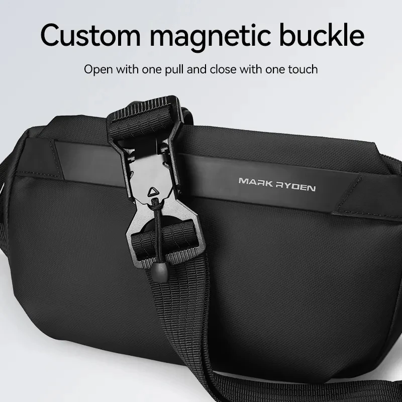 Mark Ryden Men\'s Chest Bag Business Leisure Multifunctional Sports Cycling Crossbody Bag Single Shoulder Bag Motorcycle Fishing