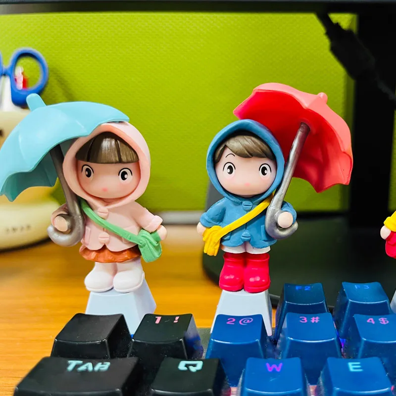 Creative Single Keycap Cartoon Girls Mechanical Keyboard Accessories Three-dimensional Keyboard Decoration Esc Keys Kawaii Caps