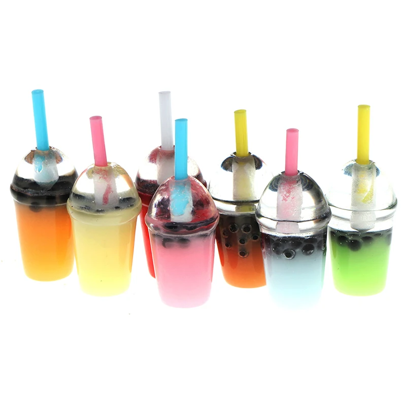 5 Stücke 1:12 Puppenhaus Miniatur Perle Milch Tee Tassen Puppen Küche Essen