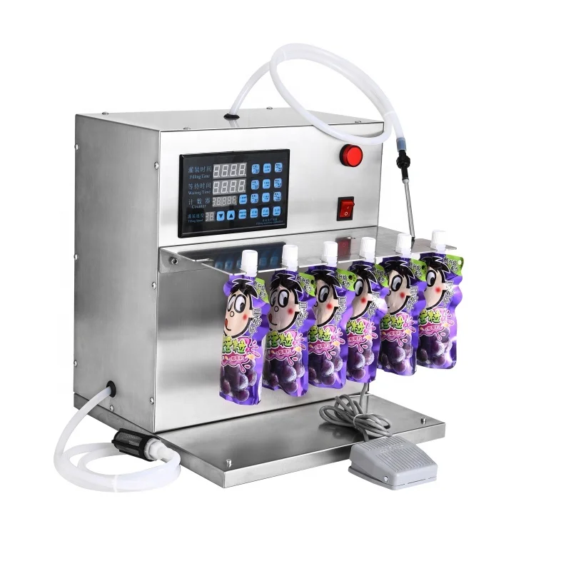 Semi A.utoma.tic Spout Pouch Sma.ll Liquid Filling Ma.chine with Desktop Sta.nd up Pouch Qua.ntita.tive Pump