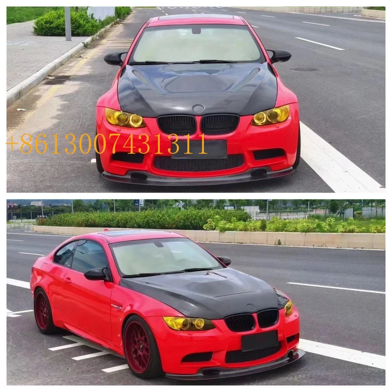 FactoryCarbon Fiber Hood E92 GTS Style 3 Series 2005-2008 & M3 Two Molds Engine Cover Bonnet Cover