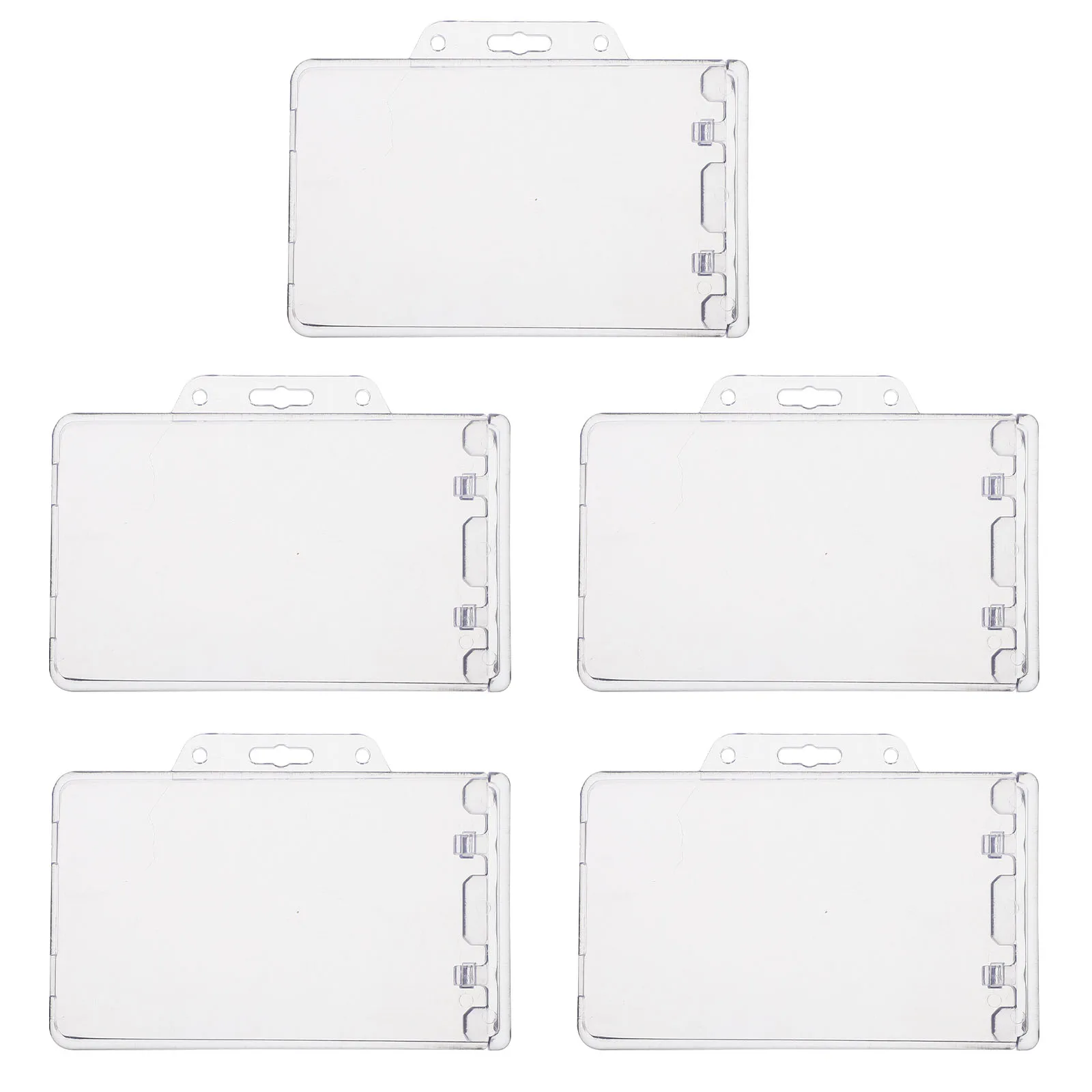 

5 Pcs Card Cover Protection ID Sleeve Badge Business Holder Bank Clear Abs Protector Covers Name Photocard Sleeves Horizontal