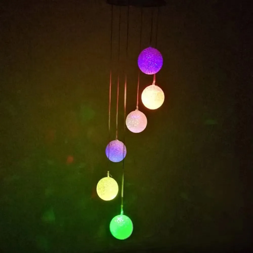 Solar-powered Outdoor Wind Bell Light Spiral Spinner Light Chime Bell Creative Solar LED Light Outdoor Hanging Decoration Lamp