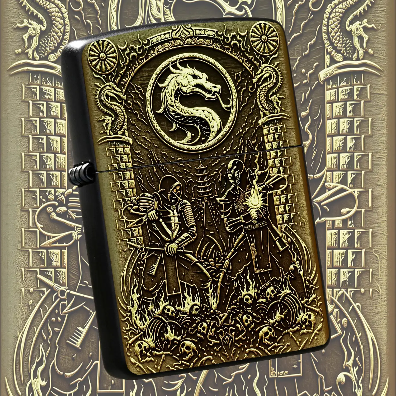 Vintage Engraved Dragon Pattern Lighter, Exquisite Embossed Retro Oriental Art Design, Portable Decorative Collectible, Ideal For Outdoor Camping Daily Carrying Gifting For All Scenes, Uniquesouvenir  A Humorous And Interesting Lighter