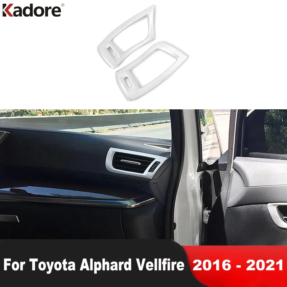 For Toyota Alphard Vellfire 2016-2020 2021 Matte Car Front Side Air Condition AC Vent Outlet Cover Trim Interior Accessories