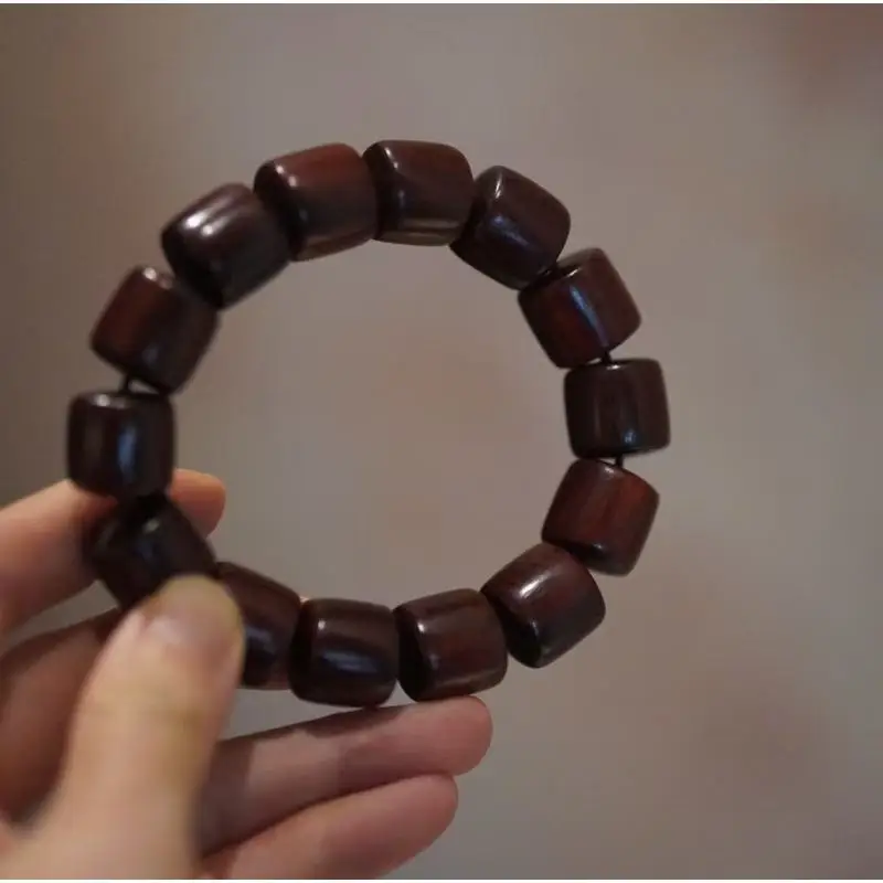 High-quality meticulously crafted large-grained African rosewood bracelet