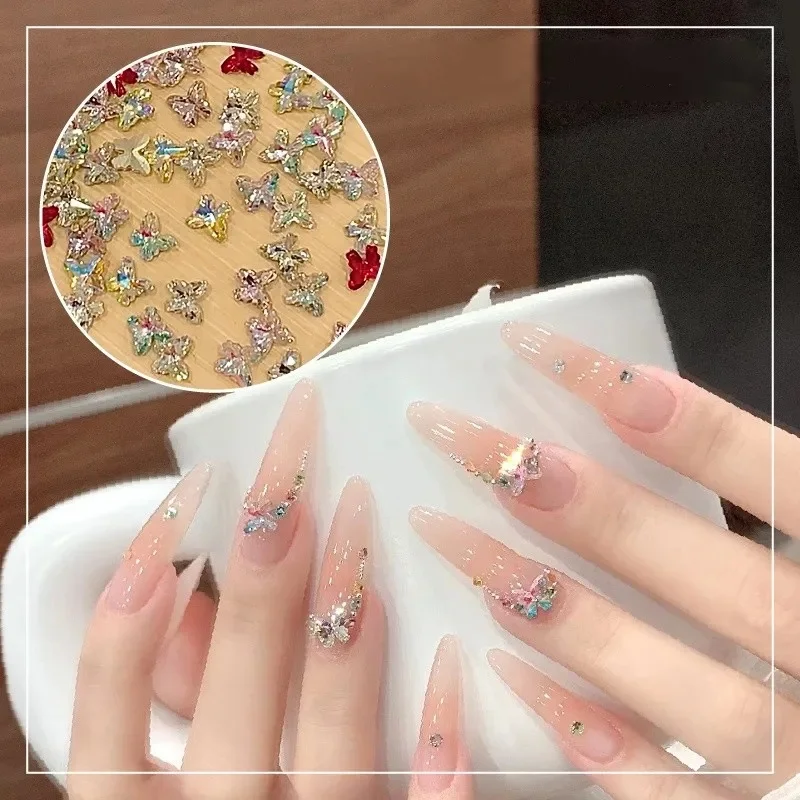 Ongles papillon scintillants en diamant, accessoires de luxe, couleurs mélangées, décorations Nail Art, Mini K9, strass, bijoux de manucure, 20 pièces