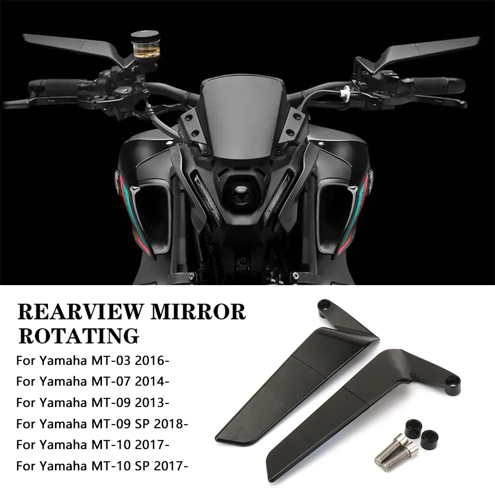 New MT-09 MT 09 SP Mirror Motorcycle Accessories 360° rotation Side Rearview Mirrors For YAMAHA MT-03 MT-07 MT10 MT-10 SP