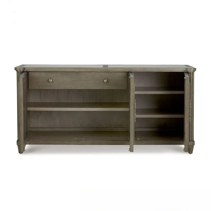 

Stylish high-end American Mori impression wooden porch cabinet foyer decorative cabinet