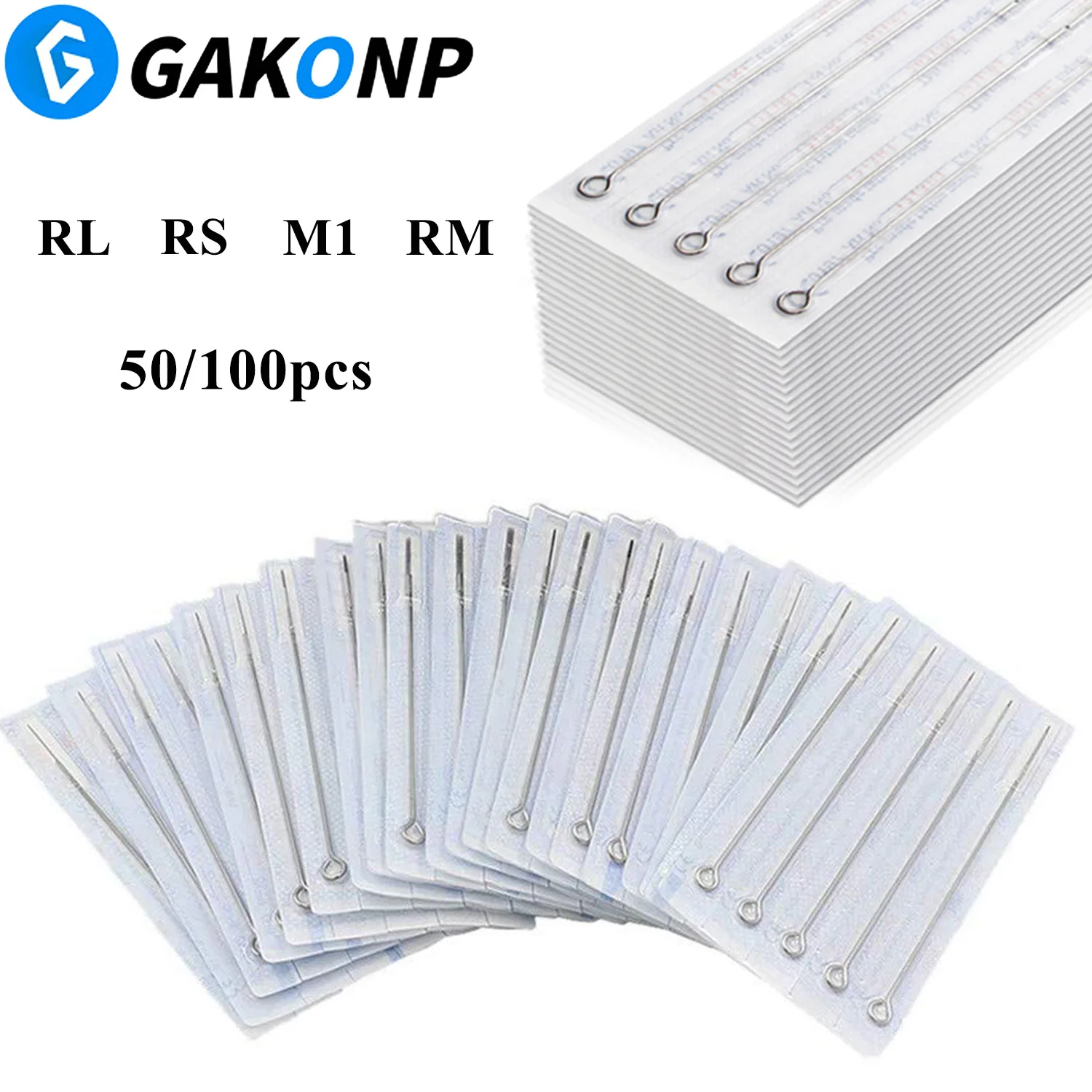 

100/50pcs Sterilized Tattoo Needles RL RS M1 RM Professional Standard Stainless Steel 0.35mm Tattoo Needle for Tattoo Machine