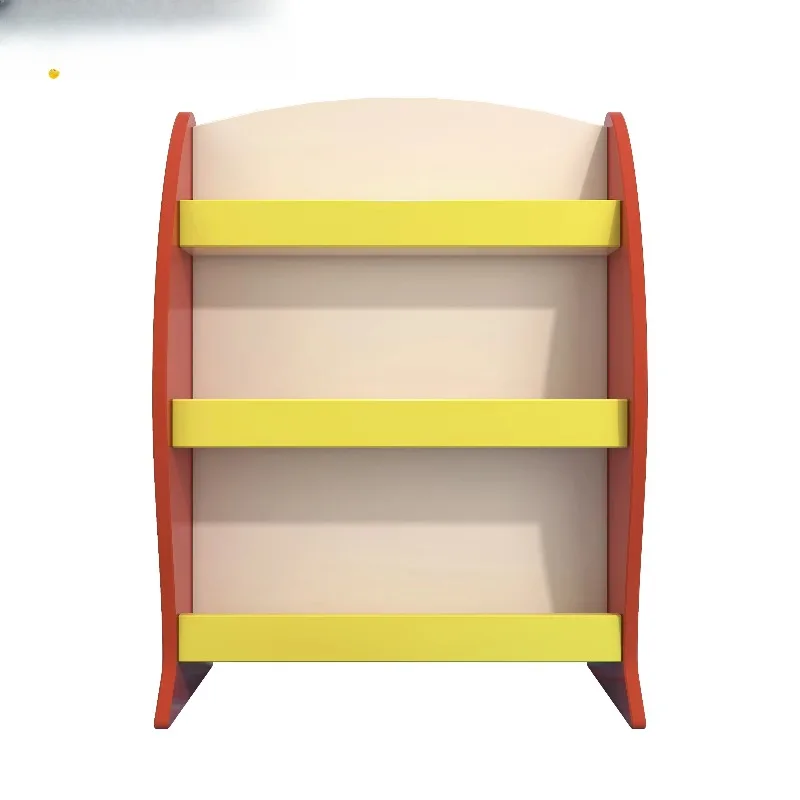 

Playful solid wood bookshelf with open storage design on the third floor of the kindergarten