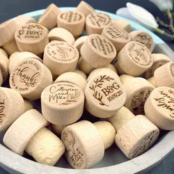 Customized Wood Wine Bottle Stopper Wedding Baby Shower Party Gift for Guest Champagne Wine Bottle Plug Wine Cork in Bulk