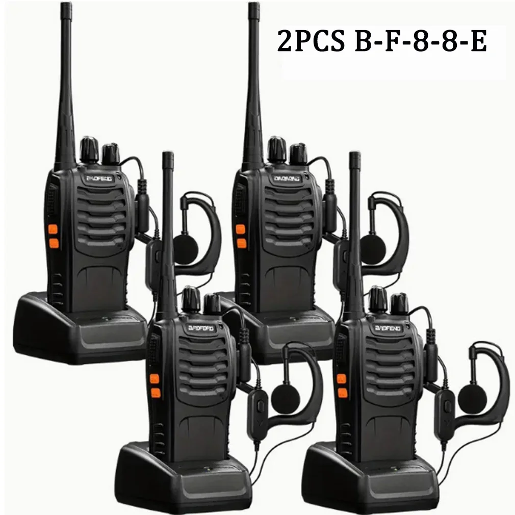 

2PCS for B-F-8-8-E Walkie Talkie 2-Way Radio FM Transceiver Frequency Long Range USB Rechargeable Walkie Talkie+ Headset