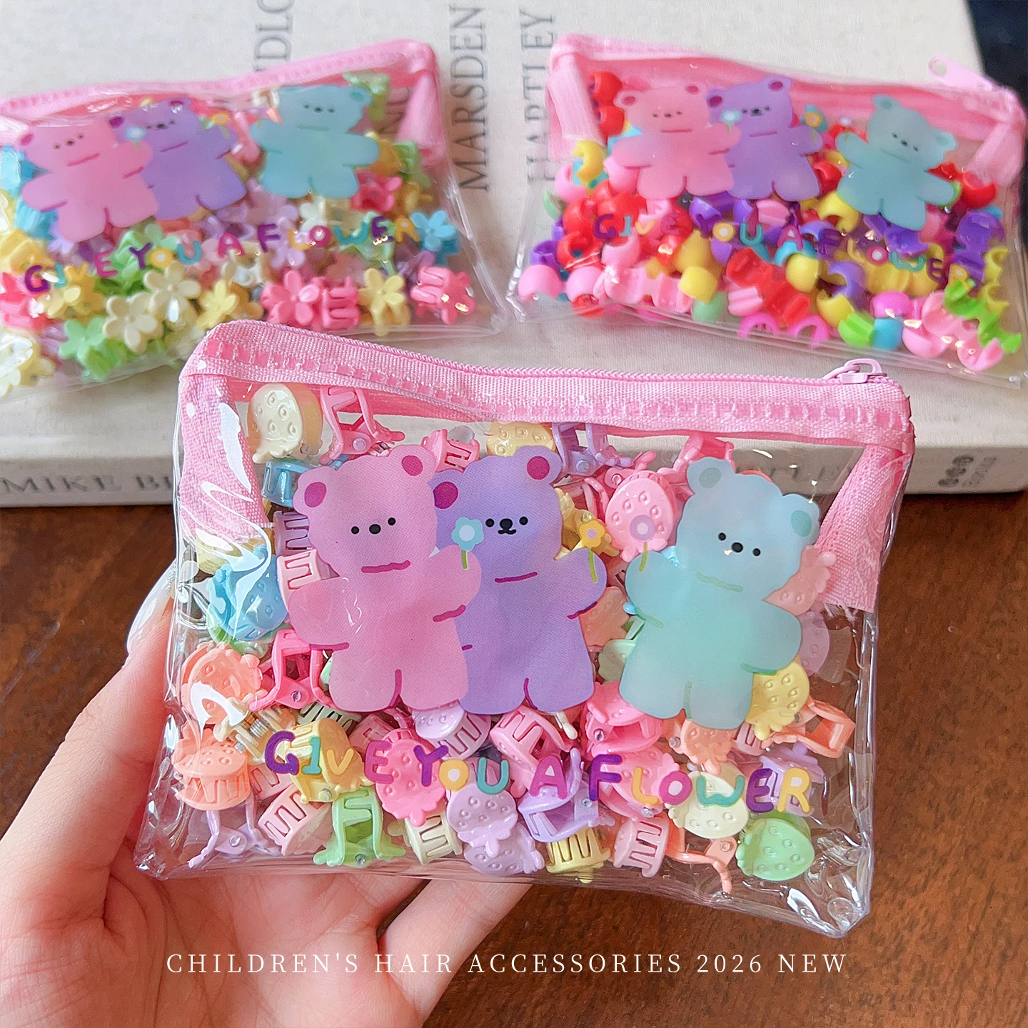 50/100/Bag Macaron Candy Color Mini Flower Strawberry Hair Claws Barrettes for Toddler Kids Girls No‑Hurt‑Hair Accessories 2026