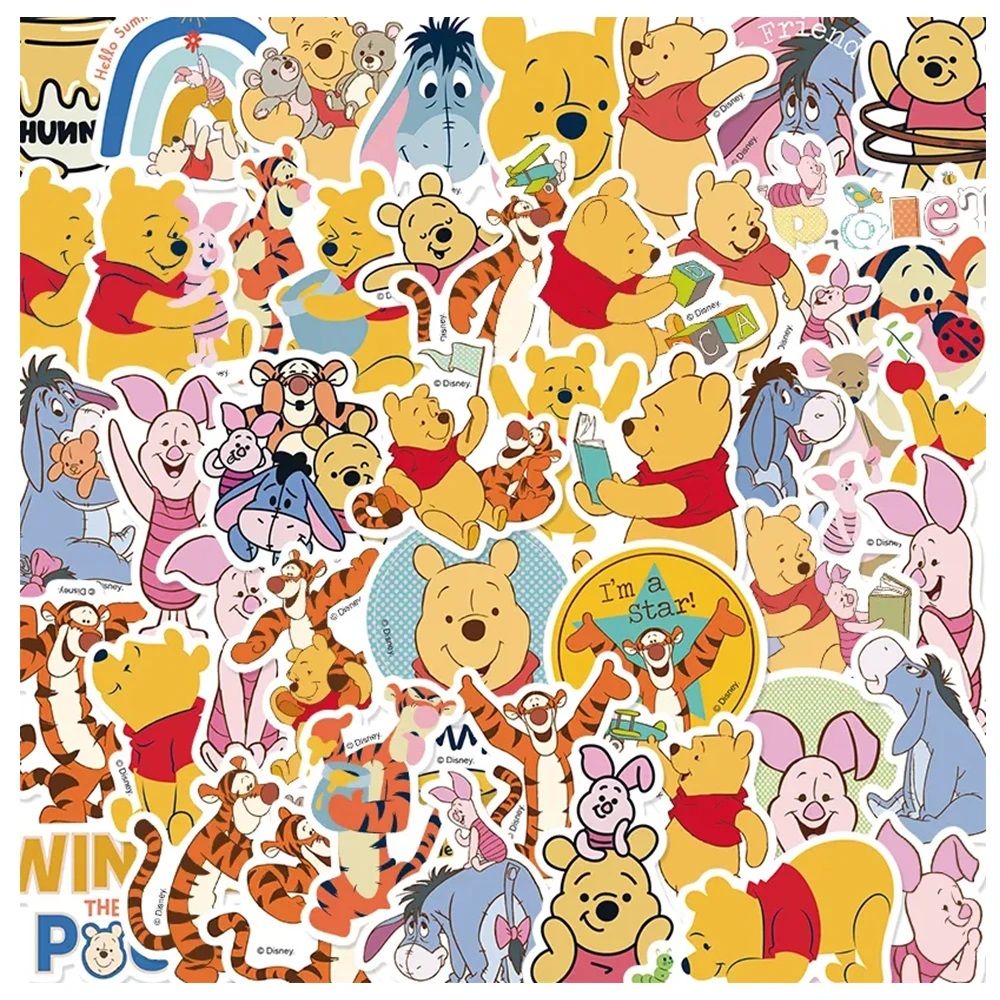 10/30/50 Stück Disney Anime Winnie the Pooh Cartoon-Aufkleber, niedliche Graffiti-Aufkleber, Spielzeug, DIY, Laptop, Notebook, Telefon, wasserfester Aufkleber