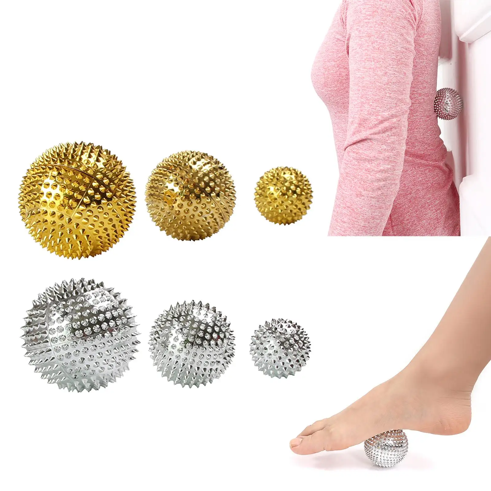 Deep Tissue Spiky Massage Ball Roller Acupressure Device Manual Massage Tool for Sensitive Areas and Feet