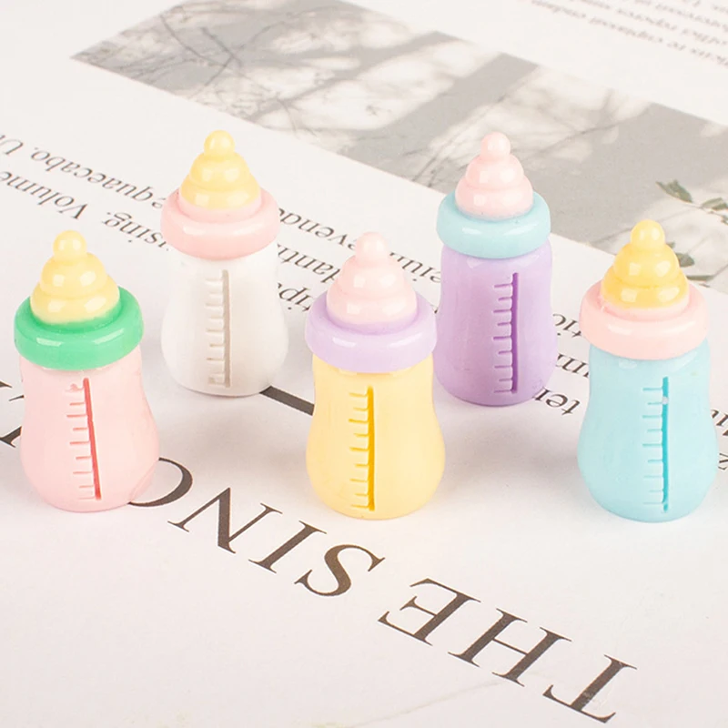 10Pcs 1:12 Dollhouse Miniature Macaron Color Baby Bottle Model DIY Accessories фурнитура для игрушек miniature things