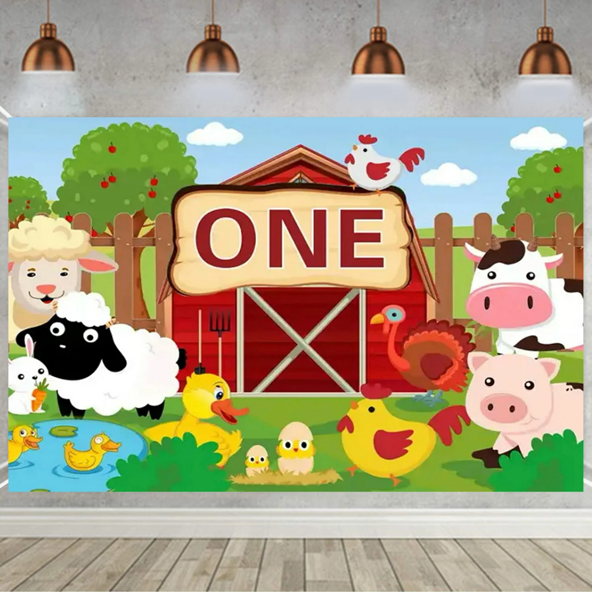Cartoon La Granja De Zenon Thema Baby Dusche Neugeborenen Geburtstag Party Grün Gras Bauernhof Foto Hintergrund Dekoration Requisiten – Detail 17