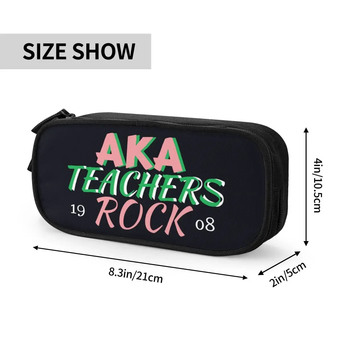 Alpha Sorority Kappa Alpha AKA Big Capacity Pencil Pen Case Office College School Large Storage Bag Pouch Holder Box Organizer