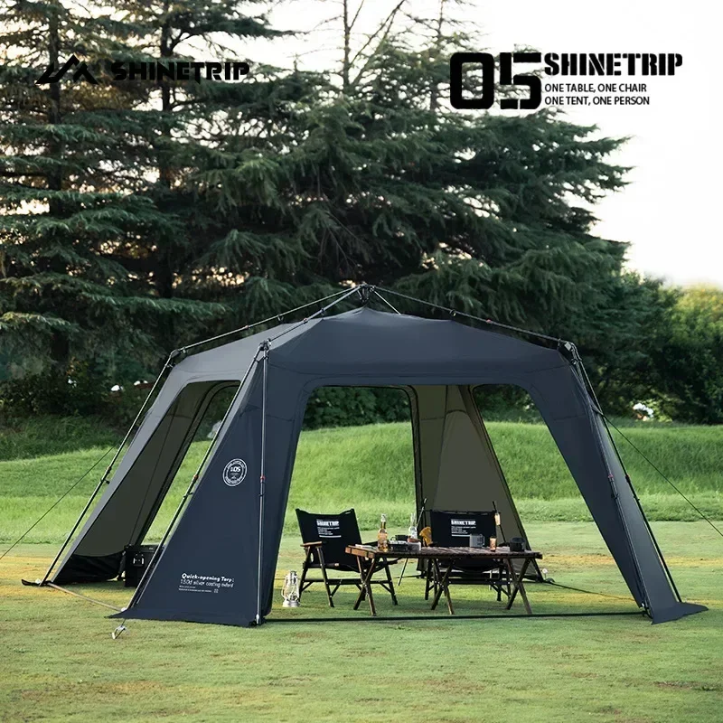 Kendetrip-Tente pare-soleil One Touch pour 8 à 10 personnes, camping familial, fête de plage, protection contre les coups de soleil, UPF50 +, imperméable, noir, vert