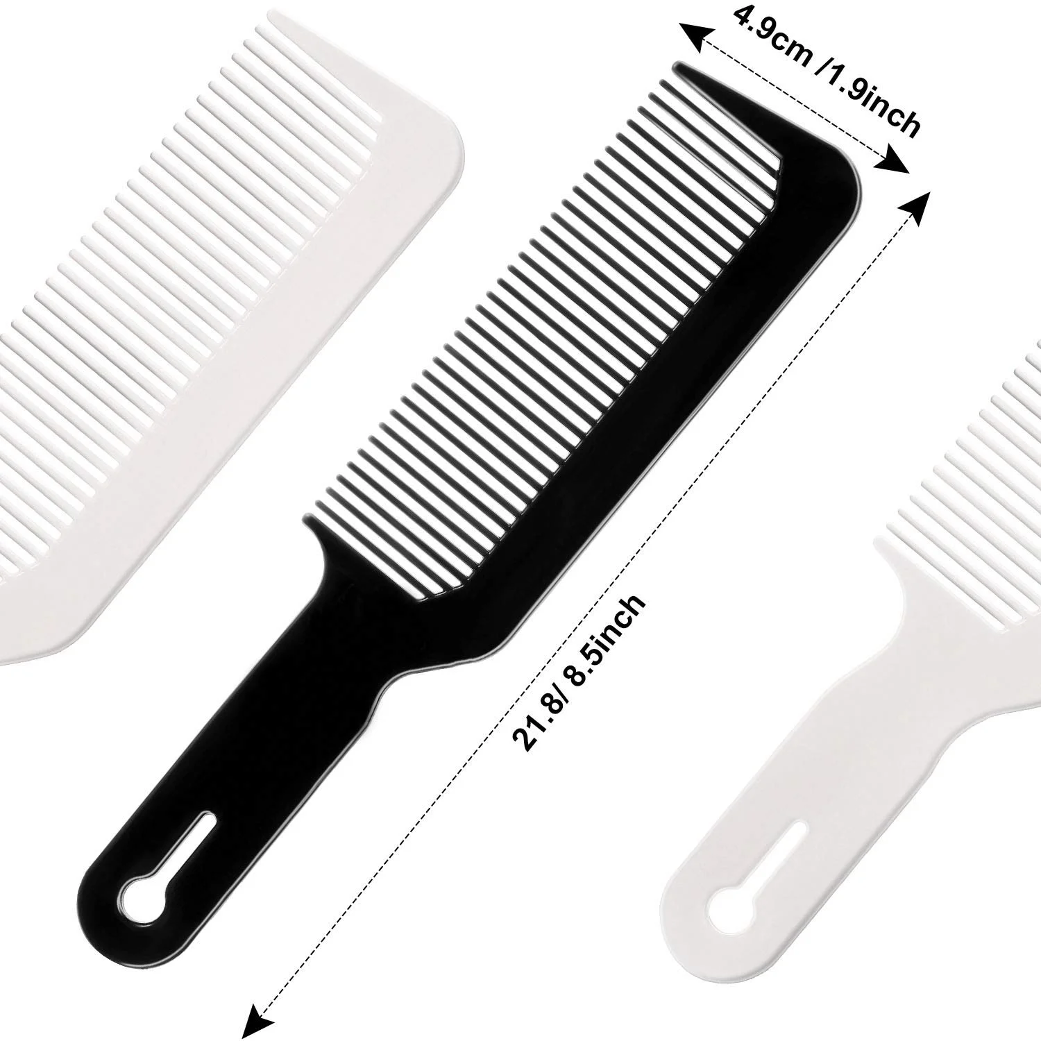 Flat Top Comb Men Portable Cut Comb Hairdresser Salon Oil Head Hair Brush Hairdressing Comb Tool (Black, White, Red)