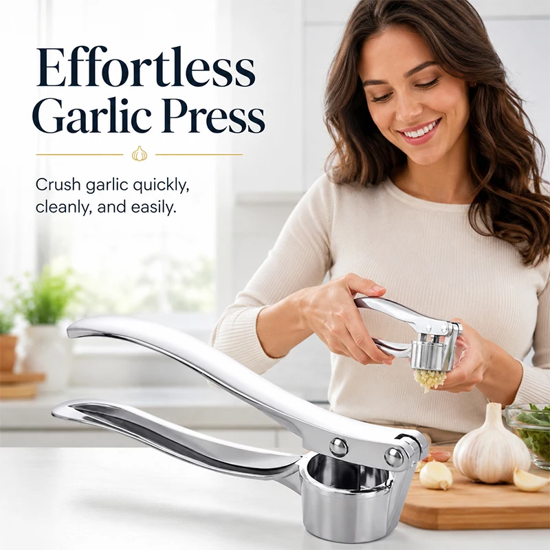 Garlic Press Manual Squeezer Garlic Ginger Mincer Crusher Comfort Grip Handle Easy Clean Portable household kitchen utensils