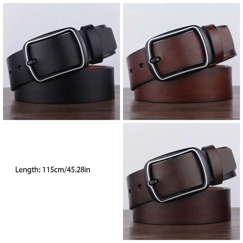 Retro Durable Men Belt Soft Vintage Jeans Belt Adjustable Fashion Pin Buckle Belt Business