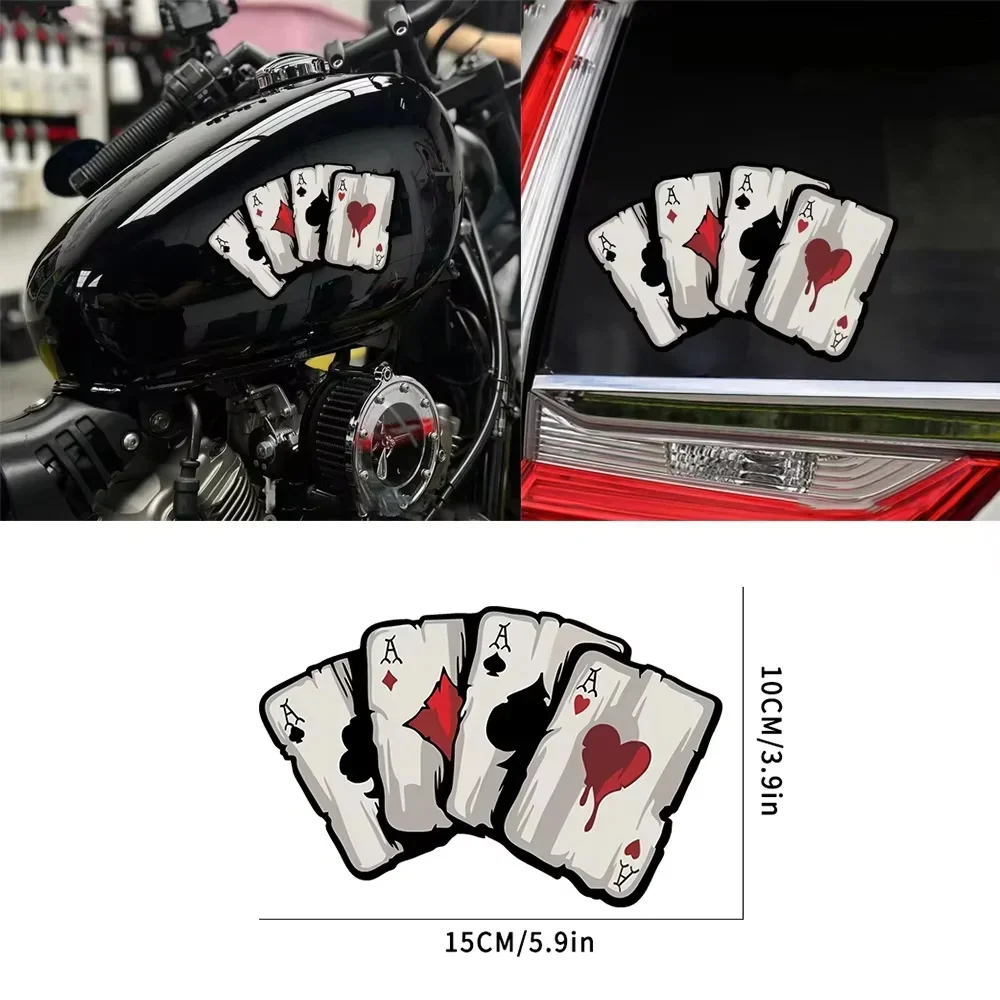 Poker Spades A Pattern Motorcycle Decals Helmet Fuel Tank Cafe Racer Body Car Windows Funny Decoration Playing Card Stickers