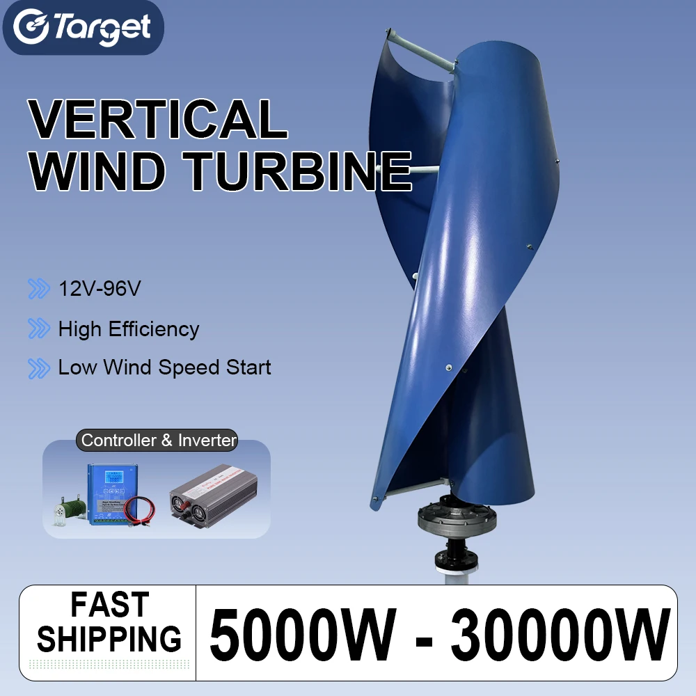 

Wind Turbine 10KW Generator Maglev Plant High Voltage 12V 24V 48v 20KW Windmills With 220V Off Grid System Inverter